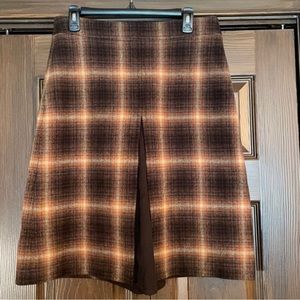 Burberry London Brown 100% Wool Italy Skirt 8